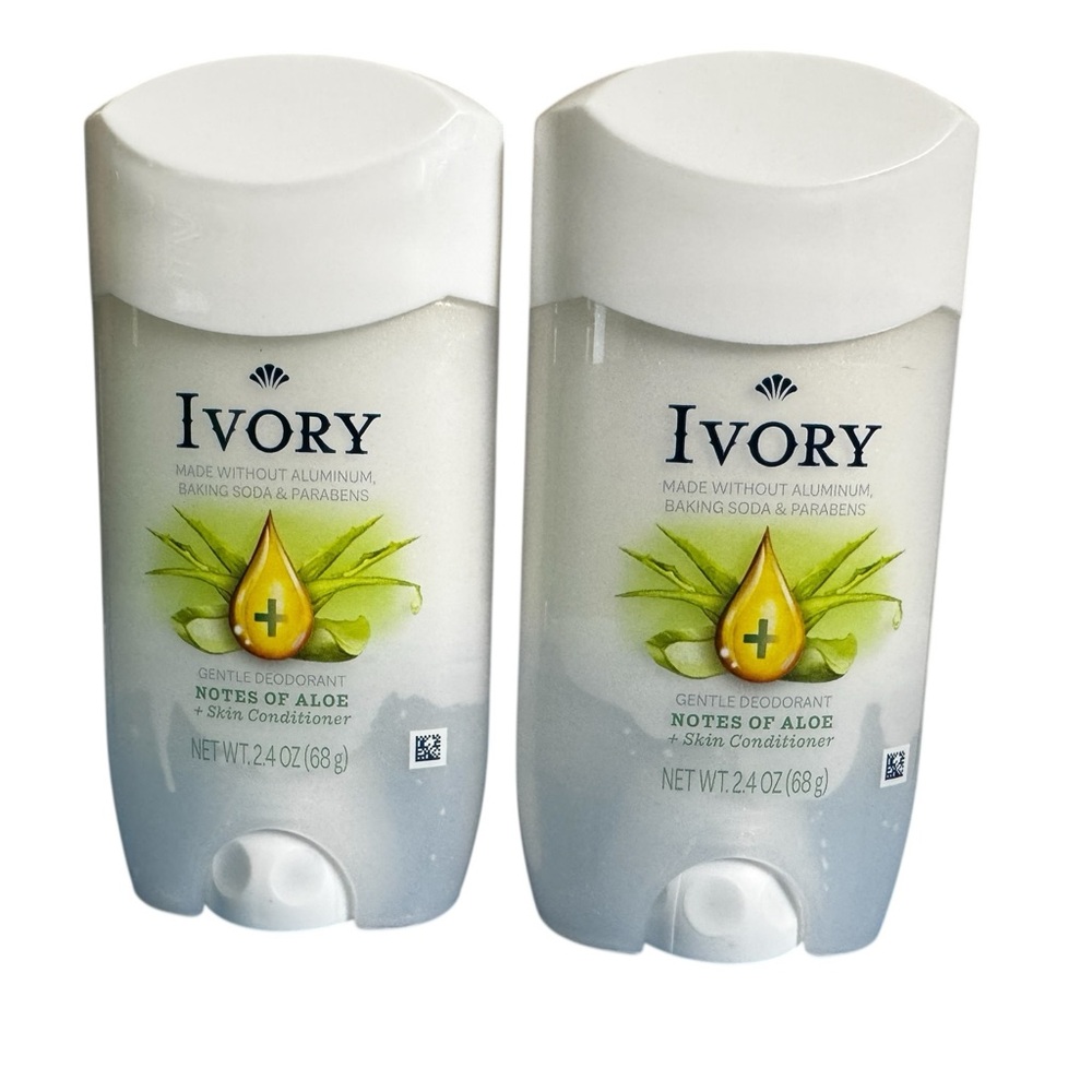 Ivory Gentle Deodorant Stick- 24 Hour Protection- Hint of Aloe- 2.4oz Each - 2pk